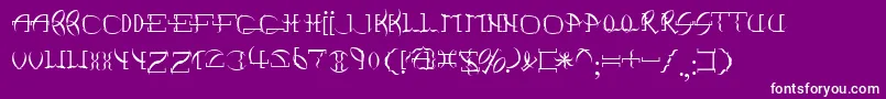 フォントPointBrackett – 紫の背景に白い文字