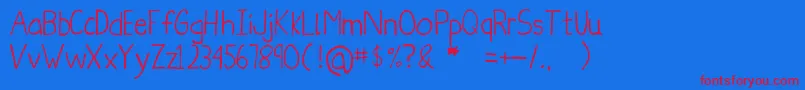 Obelisque Font – Red Fonts on Blue Background