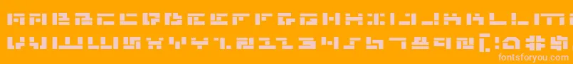Mmanbe-fontti – vaaleanpunaiset fontit oranssilla taustalla