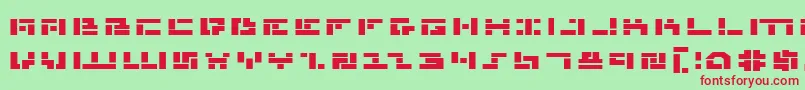 Mmanbe-fontti – punaiset fontit vihreällä taustalla