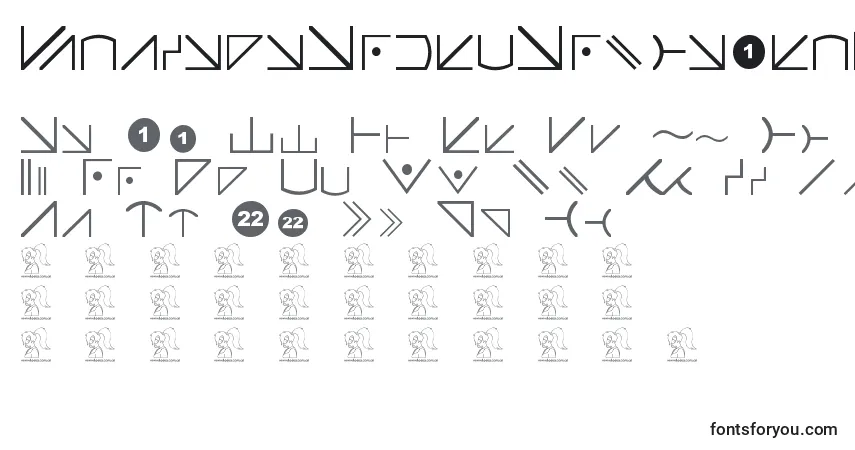 Шрифт FuturamaAlienAlphabetTwo – алфавит, цифры, специальные символы