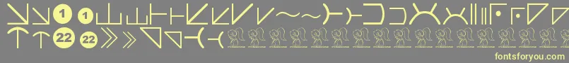 Saiba mais sobre a fonte FuturamaAlienAlphabetTwo Fonte FuturamaAlienAlphabetTwo – fontes amarelas em um fundo cinza