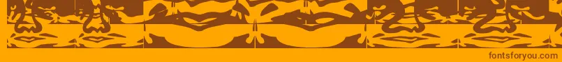 Obeydada-Schriftart – Braune Schriften auf orangefarbenem Hintergrund