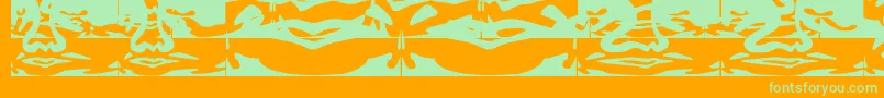 Obeydada Font – Green Fonts on Orange Background