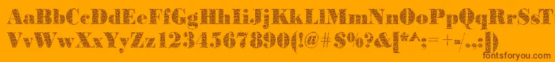 BodonitrianglesRegular-Schriftart – Braune Schriften auf orangefarbenem Hintergrund