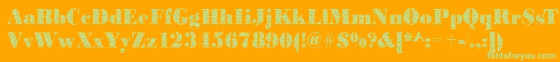 BodonitrianglesRegular Font – Green Fonts on Orange Background