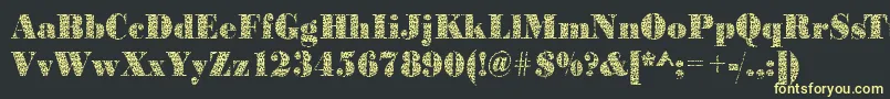 BodonitrianglesRegular Font – Yellow Fonts on Black Background