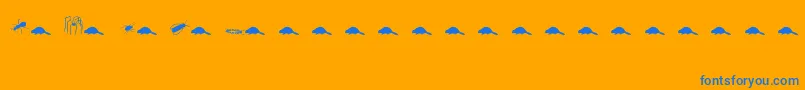 Animals2-Schriftart – Blaue Schriften auf orangefarbenem Hintergrund