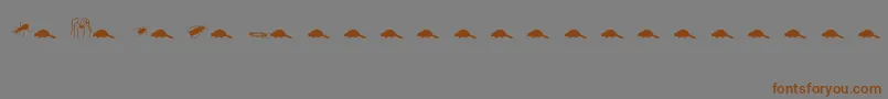 フォントAnimals2 – 茶色の文字が灰色の背景にあります。