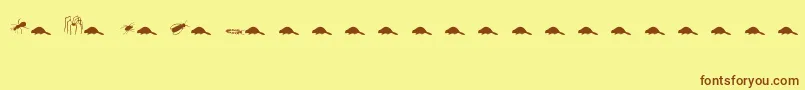 Animals2 Font – Brown Fonts on Yellow Background