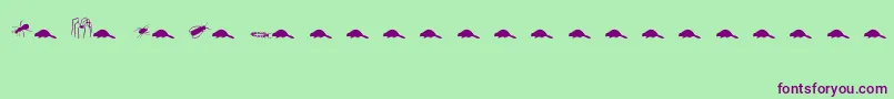 Animals2 Font – Purple Fonts on Green Background