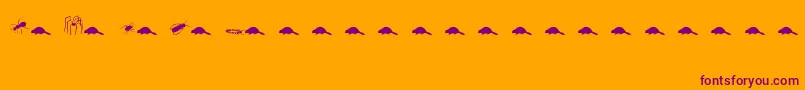 Animals2 Font – Purple Fonts on Orange Background