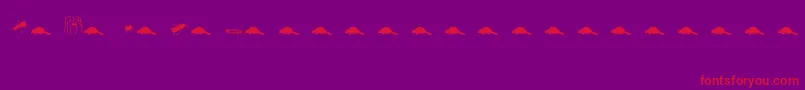 Czcionka Animals2 – czerwone czcionki na fioletowym tle