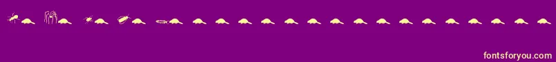 Шрифт Animals2 – жёлтые шрифты на фиолетовом фоне