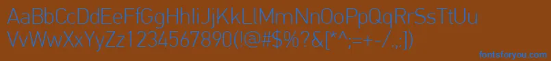 PfdintextproThin Font – Blue Fonts on Brown Background
