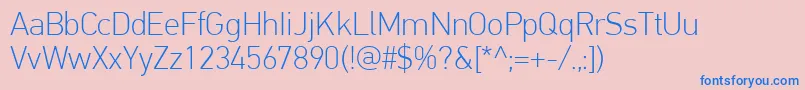 Шрифт PfdintextproThin – синие шрифты на розовом фоне