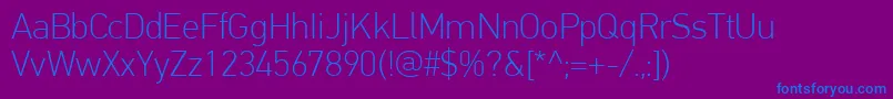 PfdintextproThinフォントについての詳細 フォントPfdintextproThin – 紫色の背景に青い文字