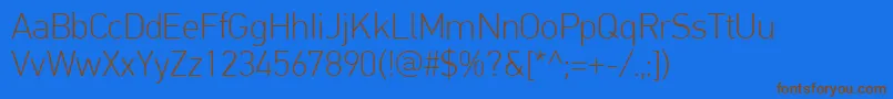PfdintextproThin Font – Brown Fonts on Blue Background