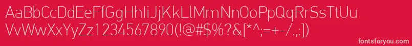 Czcionka PfdintextproThin – różowe czcionki na czerwonym tle
