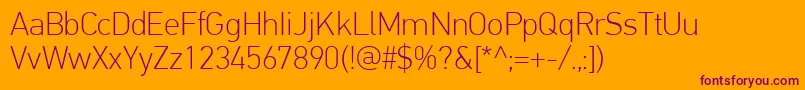 En savoir plus sur la police PfdintextproThin Police PfdintextproThin – polices violettes sur fond orange