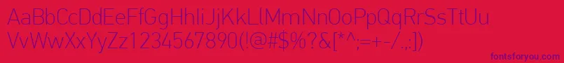 PfdintextproThin Font – Purple Fonts on Red Background