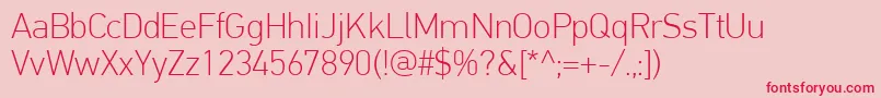 PfdintextproThin Font – Red Fonts on Pink Background
