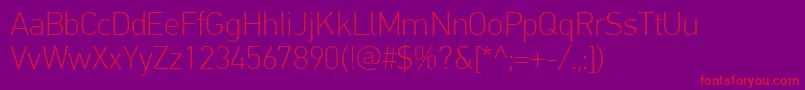 Fonte PfdintextproThin – fontes vermelhas em um fundo violeta
