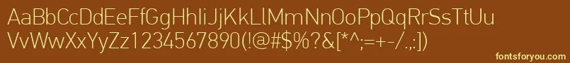 PfdintextproThin Font – Yellow Fonts on Brown Background