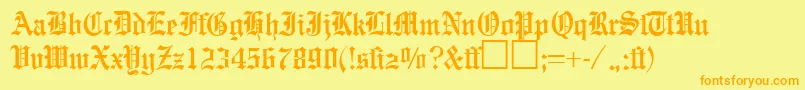 EnglishgravureRegularDb Font – Orange Fonts on Yellow Background