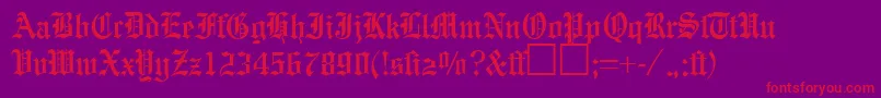 EnglishgravureRegularDb Font – Red Fonts on Purple Background