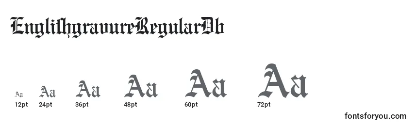 Размеры шрифта EnglishgravureRegularDb