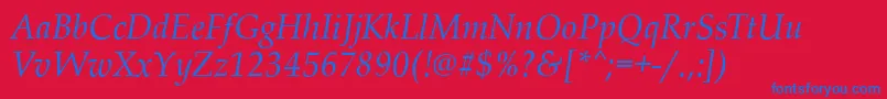 PalladioItalic Font – Blue Fonts on Red Background