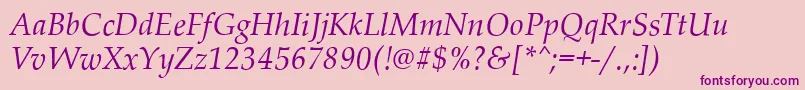 PalladioItalic Font – Purple Fonts on Pink Background