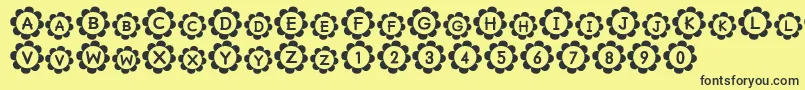 フォントPuRiNSrb – 黒い文字の黄色い背景