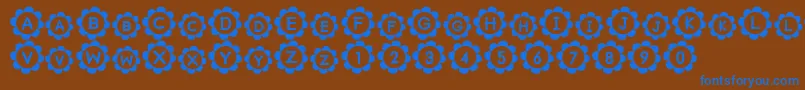 フォントPuRiNSrb – 茶色の背景に青い文字