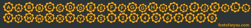 フォントPuRiNSrb – 黒い背景にオレンジの文字