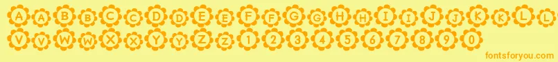 PuRiNSrb Font – Orange Fonts on Yellow Background