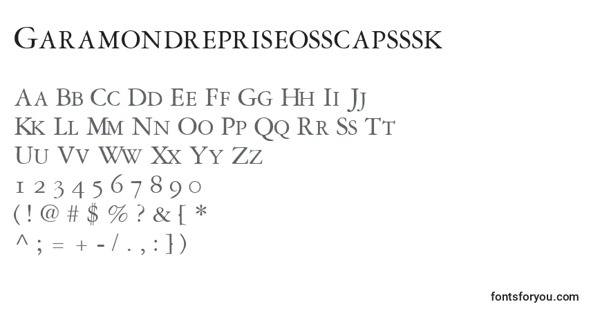 Garamondrepriseosscapsssk-fontti – aakkoset, numerot, erikoismerkit