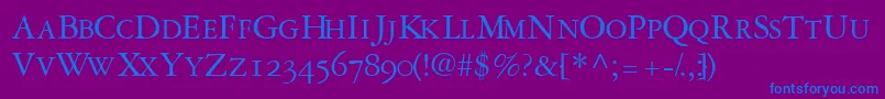 Garamondrepriseosscapsssk Font – Blue Fonts on Purple Background