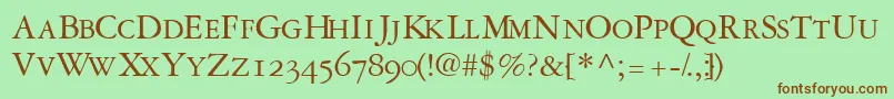 Garamondrepriseosscapsssk Font – Brown Fonts on Green Background