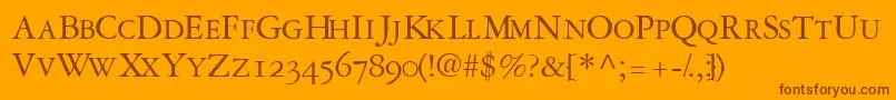 Garamondrepriseosscapsssk Font – Brown Fonts on Orange Background