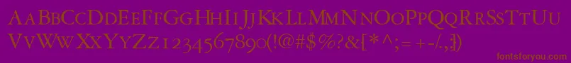 Garamondrepriseosscapsssk Font – Brown Fonts on Purple Background