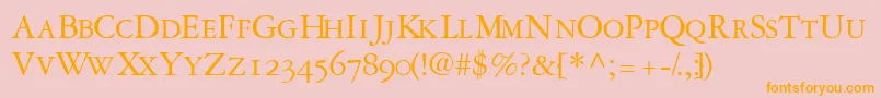 Garamondrepriseosscapsssk Font – Orange Fonts on Pink Background