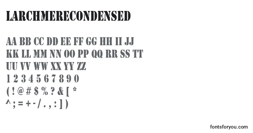 Schriftart LarchmereCondensed – Alphabet, Zahlen, spezielle Symbole