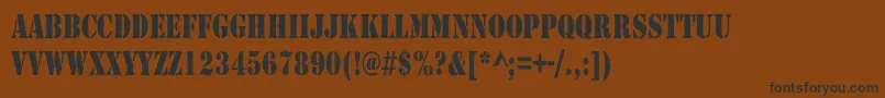 LarchmereCondensed Font – Black Fonts on Brown Background