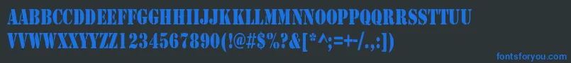 LarchmereCondensed Font – Blue Fonts on Black Background