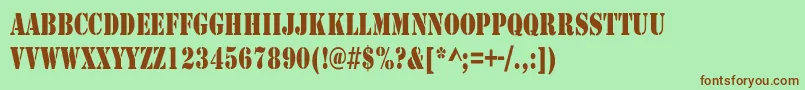 LarchmereCondensed Font – Brown Fonts on Green Background