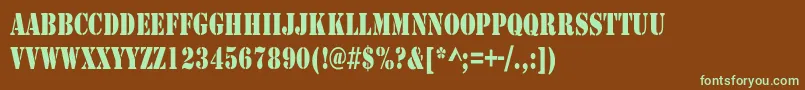 LarchmereCondensed Font – Green Fonts on Brown Background