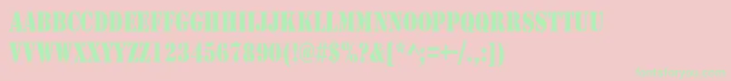 LarchmereCondensed Font – Green Fonts on Pink Background