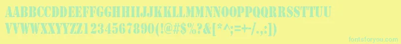 LarchmereCondensed Font – Green Fonts on Yellow Background